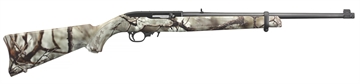 Picture of Ruger 10/22 Carbine, Semi-Automatic Rifle, 22 LR, 18.5" Threaded Barrel, Satin Black Finish, Alloy Steel, Go Wild Camo Rock Star Synthetic Stock, Adjustable Rear and Gold Bead Front Sight, 10Rd, Includes 40" Soft carry case 31113