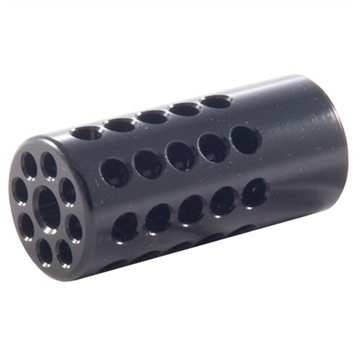 Picture of Tactical Solutions X-Ring Compensator Black Gloss Aluminum with 1/2"-28 tpi Threads, .920" Diameter & 360 Degree Ports for 22 LR Ruger 10/22 1022CMPBLK