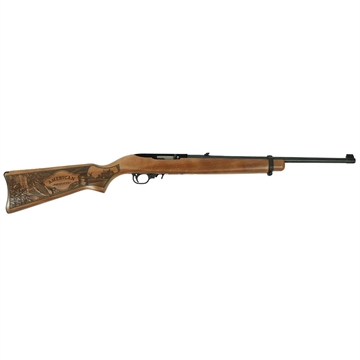 Picture of Ruger 10/22 Custom Engraved American Made- Farm Carbine Rifle .22 LR 10rd Magazine 18.5" Barrel Wood 1103 MODAM22