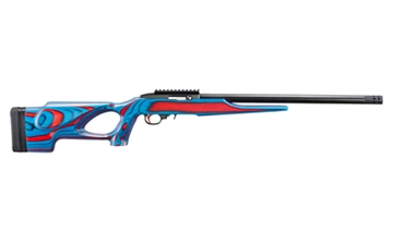 Picture of Ruger 10/22 USA Shooting 2024, Semi-automatic Rifle, 22 LR, 18" Heavy Barrel, Ruger Custom Shop Muzzle Brake, Matte Finish, Black, Red and Blue Ambidextrous Laminate Thumbhole Stock w/ USA Shooting Coin, 10 Rounds, 1 Magazine 31180