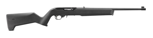 Picture of Ruger 10/22, Semi-automatic Rifle, 22 LR, 18.5" Cold Hammer Forged Barrel, 1/2x28 Threaded, Satin Finish, Black, Black Magpul MOE X-22 Stock, Adjustable Rear Sight, Gold Bead Front Sight, 10 Rounds, 1 Magazine 31216