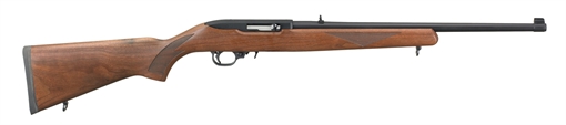 Picture of Ruger 10/22 Sporter, Semi-Automatic Rifle, 22 LR, 18.5" Barrel, Satin Black Finish, Alloy Steel, American Walnut Stock, Adjustable Rear & Gold Bead Front Sight, 10Rd 01102