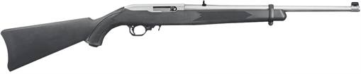 Picture of Ruger 10/22 Carbine Full Size 22 LR 10+1 18.50" Satin Stainless Steel Barrel, Drilled & Tapped Receiver, Black Synthetic Fixed Stock, Right Hand 1256