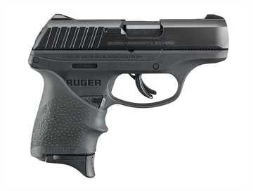 Picture of Ruger EC9s, Striker Fired, Semi-automatic, Polymer Frame Pistol, Compact, 9MM, 3.1" Barrel, Black Oxide Finish, Hogue Grip, Integral Fixed Sights, Thumb Safety, 7 Rounds, 1 Magazine 13211