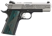 Picture of Ruger SR1911, Mayodan NC Edition, Semi-automatic, Metal Frame Pistol, 45 ACP, 4.25" Barrel, Aluminum Frame, Anodized Frame and Low-Glare Stainless Slide, Black Frame with Engraved Silver Slide, Green/Black G10 Grips, Drift Adjustable Novak 3 Dot Sights, 7 Rounds, 2 Magazines 16704