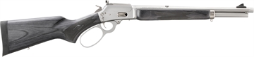 Picture of Marlin Firearms 1894, Trapper, Lever Action Rifle, 357 Magnum, 16.1" Cold Hammer Forged Barrel, Threaded 1/2X28, Matte Finish, Silver, Black Laminate Stock, Skinner Bear Buster Front and Skinner Receiver Mounted Trapper Peep Rear Sights, 8 Rounds 70452