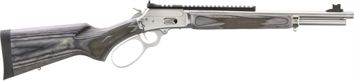 Picture of Marlin Firearms 1894 SBL, Lever Action Rifle, 44 Magnum, 16.10" Cold Hammer-Forged Stainless Steel Barrel, Threaded 5/8X24, Polished Stainless Finish, Gray Laminate Stock, Fiber Optic Front Sight with Tritium Ring, Adjustable Ghost Ring Rear Aperture, Full-length Picatinny Rail, 8 Rounds 70432