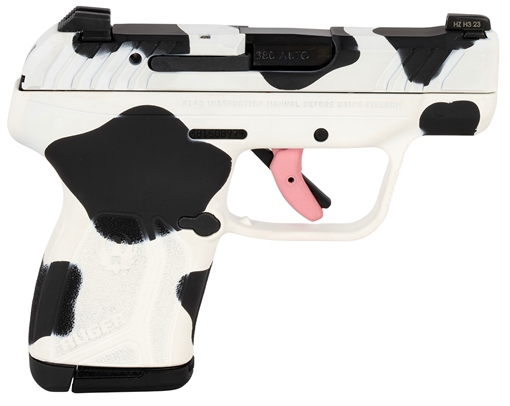 Picture of Ruger LCP Max Compact Frame 380 Auto 10+1 2.80" Black Steel Barrel, Cow Print Cerakote Serrated Steel Slide, Polymer Frame Cow Print w/Textured Grip 228134