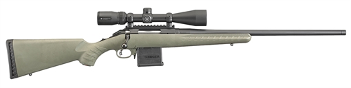 Picture of Ruger American Predator Full Size 204 Ruger 10+1 22" Matte Black Threaded Barrel, Matte Black Picatinny Rail Steel Receiver, Fixed Moss Green Synthetic Stock, Vortex Crossfire II 4-12x44mm 26952