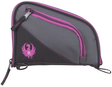 Picture of Ruger Tucson Women's Handgun Case Black/Gray Orchid Accents Lockable Zippers 8" 27409