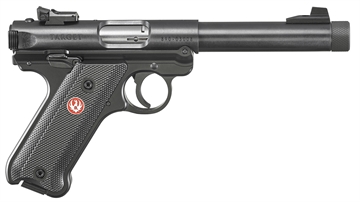 Picture of Ruger Mark IV Target Sports South Exclusive 22 LR 10+1 5.50" Blued Threaded Bull Barrel, Blued Aluminum Frame, Black Checkered Polymer Grip, Right Hand, Two Magazines 40178