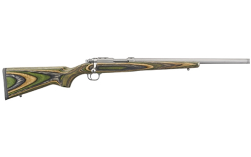 Picture of Ruger 77/17 17 Hornet 6+1 18.50" Threaded Barrel, Matte Stainless Steel, Integral Scope Mount On Solid Steel Receiver, Green Mountain Laminate Stock 7220