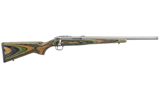 Picture of Ruger 77/22 22 Hornet 6+1 18.50" Threaded Barrel, Matte Stainless Steel, Integral Scope Mount On A Solid Steel Receiver, Green Mountain Laminate Stock 7226