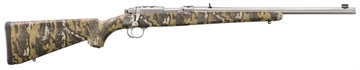 Picture of Ruger 77/357, Bolt Action Rifle, 357 Magnum, 18.5" Cold Hammer-Forged Threaded Barrel, 1/2X28 Threads, Brushed Stainless Finish, Synthetic Desolve Bare Reduced Camo Stock, Adjustable Rear and Bead Front Sights, 5 Round 07420