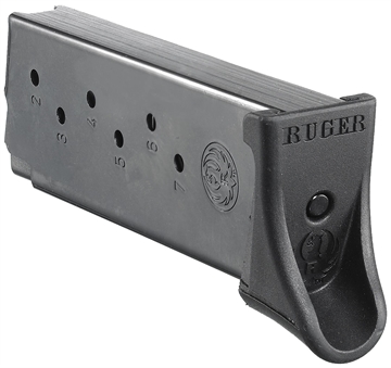 Picture of Ruger Magazine, 9MM, 7 Rounds, Fits Ruger LC9 and EC9s, with Finger Rest, Steel, Blued Finish 90363