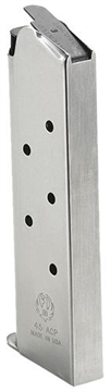 Picture of Ruger Magazine, 45ACP, 7 Rounds, Fits Ruger SR1911, Stainless 90366