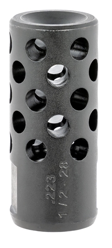 Picture of Ruger Radial Ported Muzzle Brake AR-15 5.56 45mm NATO Black Oxide Steel with 1/2"-28 tpi Threads, 1.75" OAL & .75" Diameter 90486