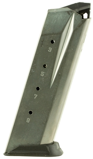 Picture of Ruger Magazine, 9MM, 10 Rounds, Fits Ruger American, Stainless, Polymer Base, Silver 90514