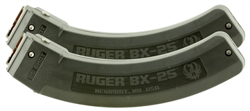 Picture of Ruger BX-25 Value Pack 25rd Magazine Fits Ruger 10/22/SR/77/Charger 22LR BX-25 Black 2 Pack 90548