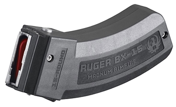 Picture of Ruger Magazine, BX-15, 17 HMR, 22 WMR, 15 Rounds, Fits M77/17, 77/22, American Rimfire and Precision Rimfire, Polymer, Black 90585