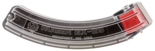 Picture of Ruger Magazine, BX-25, 22LR, 25 Rounds, Fits 10/22 Rifles, Translucent Clear Polymer 90591