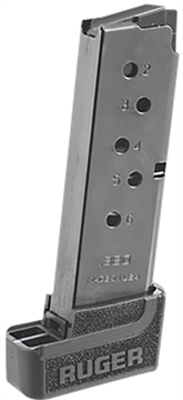 Picture of Ruger Magazine, 380ACP, 7 Rounds, Fits Ruger LCP II, with Extended Floor Plate, Black 90626