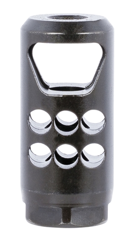 Picture of Ruger Hybrid Muzzle Brake 35 Caliber Black Matte Steel with 1/2"-28 tpi Threads, 2.20" OAL & 1" Diameter 90698