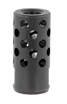 Picture of Ruger Radial Ported Muzzle Brake 35 Caliber Black Oxide Steel with 1/2"-28 tpi Threads, 1.75" OAL & .8" Diameter 90699