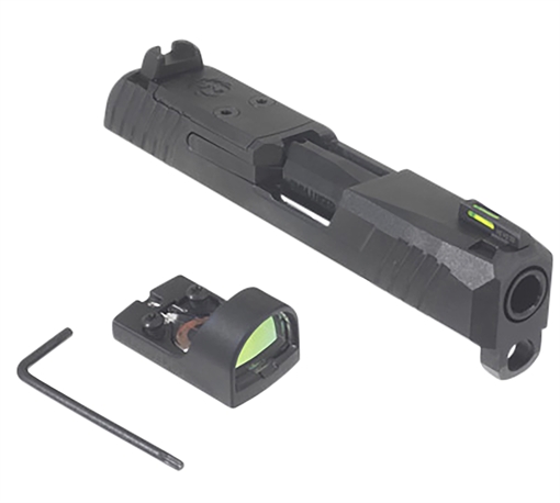 Picture of Ruger MAX-9 Slide Assembly, Complete Slide, Includes Ruger ReadyDot, Sights, Barrel, Extractor, and Other Slide Components, Compatible with Ruger MAX-9, Black Oxide Finish, Black 90745