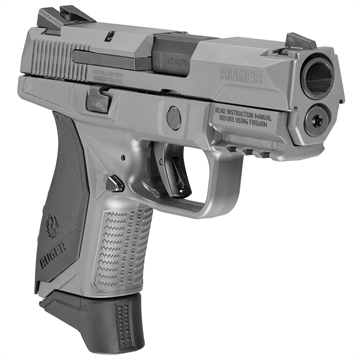 Picture of Ruger American, Striker Fired, Semi-automatic, Polymer Frame Pistol, Compact, 45 ACP, 3.75" Barrel, Cerakote Finish, Gray, Novak LoMount 3-Dot Sights, Integrated Trigger Safety, 7 Rounds, 3 Magazines 08649