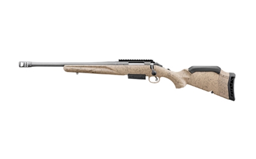 Picture of Ruger American Gen II Ranch Left Handed Rifle 450 Bushmaster 3rd Magazine 16.1" Threaded Barrel FDE Splatter Stock 46961