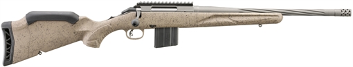 Picture of Ruger American Rifle Ranch, Generation II, Bolt Action Rifle, 6MM ARC, 16.1" Spiral Fluted Barrel, 1:7.7 Twist, Threaded 5/8"-24, Muzzle Brake, Cerakote Finish, Cobalt, Flat Dark Earth Splatter Synthetic Stock, Manual Safety, Picatinny Rail, 10 Rounds, 1 Magazine 46926