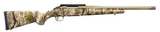 Picture of Ruger American 6.5 Creedmoor 4+1 16.10" Burnt Bronze Cerakote Threaded Barrel, Picatinny Rail Steel Receiver, GoWild Camo I-M Brush Fixed Compact Synthetic Stock, Right Hand 36924