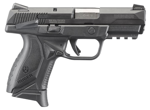 Picture of Ruger American Pistol Compact Frame 45 ACP 10+1 3.75" Black Nitride Stainless Steel Barrel & Serrated Slide, Black Polymer Frame w/Picatinny Rail, Textured Wraparound Grip, Right Hand 8648