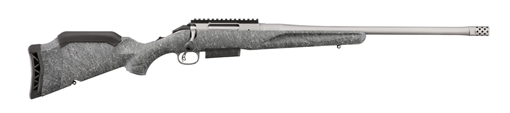 Picture of Ruger American Generation II, Bolt Action Rifle, 450 Bushmaster, 20" Barrel, 1:16 Twist, Threaded 11/16x24, Muzzle Brake, Cerakote Finish, Gunmetal, Gray Splatter Synthetic Stock, Manual Safety, Picatinny Rail, 3 Rounds, 1 Magazine 46905