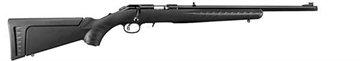 Picture of Ruger American Rimfire Standard, Bolt-Action Rifle, 22 LR, 18" Threaded Barrel, 1/2" x 28 Thread Pitch, Satin Blued Finish, Alloy Steel, Black Composite Stock, Adjustable Rear & Fiber Optic Front Sight, 10Rd 08305