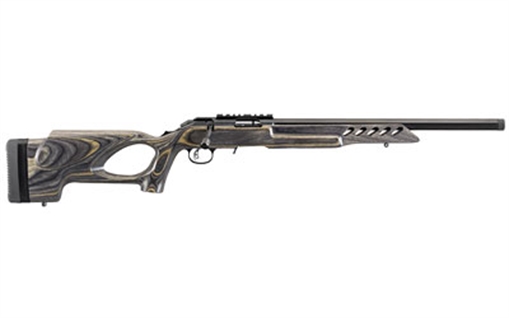 Picture of Ruger American Rimfire Target Full Size 22 LR 10+1 18" Satin Blued Threaded Bull Barrel, Drilled & Tapped Satin Blued Steel Receiver, Thumbhole Black Wood Stock, Right Hand 8360