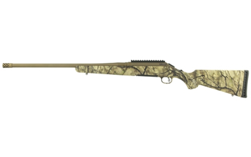 Picture of Ruger American Full Size 30-06 Springfield 4+1 22" Burnt Bronze Cerakote Threaded Barrel, Picatinny Rail Steel Receiver, GoWild Camo I-M Brush Synthetic Stock, Right Hand 26927