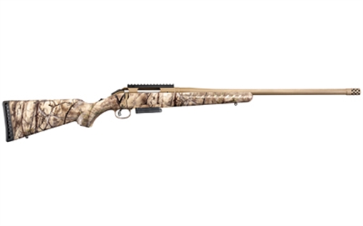 Picture of Ruger American 6.5 PRC 3+1 24" Burnt Bronze Cerakote Threaded Barrel, Picatinny Rail Steel Receiver, GoWild Camo I-M Brush Fixed Synthetic Stock, Right Hand 36925