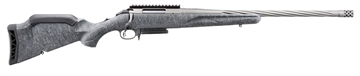 Picture of Ruger American Generation II, Bolt Action Rifle, 6MM Creedmoor, 20" Spiral Fluted Barrel, 1:7.7" Twist, Threaded 5/8"-24, Muzzle Brake, Cerakote Finish, Gunmetal , Gray Splatter Synthetic Stock, Manual Safety, Picatinny Rail, 3 Rounds, 1 Magazine 46912