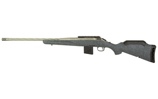 Picture of Ruger American Generation II, Bolt Action Rifle, 22 ARC, 20" Spiral Fluted Barrel, 1:7 Twist, Threaded 1/2"-28, Muzzle Brake, Cerakote Finish, Gunmetal, Gray Splatter Synthetic Stock, Manual Safety, Picatinny Rail, 10 Rounds, 1 Magazine 46918