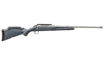 Picture of Ruger American Generation II, Bolt Action Rifle, 270 Winchester, 20" Spiral Fluted Barrel, 1:10 Twist, Threaded 5/8"-24, Muzzle Brake, Cerakote Finish, Gunmetal, Gray Splatter Synthetic Stock, Manual Safety, Picatinny Rail, 4 Rounds, 1 Magazine 46914