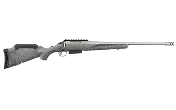 Picture of Ruger American Generation II, Bolt Action Rifle, 450 Bushmaster, 20" Barrel, 1:16 Twist, Threaded 11/16x24, Muzzle Brake, Cerakote Finish, Gunmetal, Gray Splatter Synthetic Stock, Manual Safety, Picatinny Rail, 3 Rounds, 1 Magazine 46905-