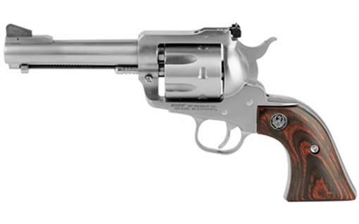 Picture of Ruger Blackhawk, Convertible, Single Action Only, Revolver, 357 Magnum/9MM, 4.6" Barrel, Stainless Steel, Silver, Wood Grips, Ramp Front and Adjustable Rear Sights, 6 Rounds 00310