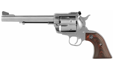Picture of Ruger Blackhawk, Convertible, Single Action Only, Revolver, 357 Magnum/9MM, 6.5" Barrel, Stainless Steel, Silver, Wood Grips, Ramp Front and Adjustable Rear Sights, 6 Rounds 00320