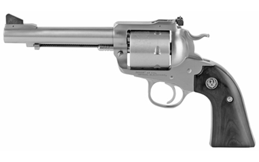 Picture of Ruger Blackhawk Bisley, Convertible, Single Action Only, Revolver, 45 Long Colt/45 ACP, 5.5" Barrel, Stainless Steel, Silver, Wood Grips, Ramp Front and Adjustable Rear Sights, 6 Rounds 00472