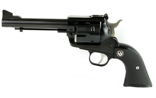 Picture of Ruger Blackhawk, Single Action Only, Revolver, 45 Long Colt, 5.5" Barrel, Alloy Steel, Blued Finish, Black Checkered Hard Rubber Grips, Ramp Front and Adjustable Rear Sights, 6 Rounds 00465