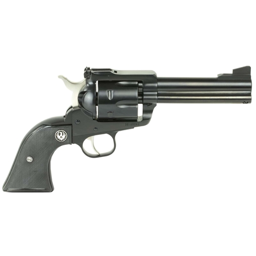 Picture of Ruger Blackhawk Convertible, Single Action Only, Revolver, 357 Magnum/9MM, 4.6" Barrel, Alloy Steel, Blued Finish, Black Checkered Hard Rubber Grips, Ramp Front and Adjustable Rear Sights, 6 Rounds, Includes 9mm Luger Cylinder 00308