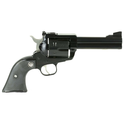 Picture of Ruger Blackhawk, Single Action Only, Revolver, 45 Long Colt, 4.6" Barrel, Alloy Steel, Blued Finish, Black Checkered Hard Rubber Grips, Ramp Front and Adjustable Rear Sights, 6 Rounds 00445