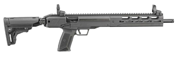 Picture of Ruger LC Carbine, Semi-automatic Rifle, 5.7X28MM, 16.25" Fluted Barrel, Threaded, 1/2x28 Threads, Black Anodized Finish, Side Folding Collapsible Stock, 1 Magazine, 10 Rounds, MLOK Handguard, Weighs 5.9lbs 19302
